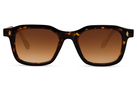 Sunglasses with tortoiseshell frame and brown lenses for women 