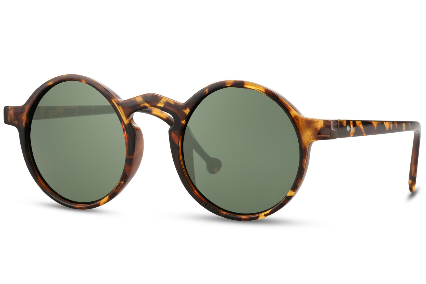 Brown tortoiseshell round sunglasses women green polycarbonate lens retro vintage charm UV400 100% UV protection lightweight durable party festival summer city free UK Europe shipping Sunglass Station