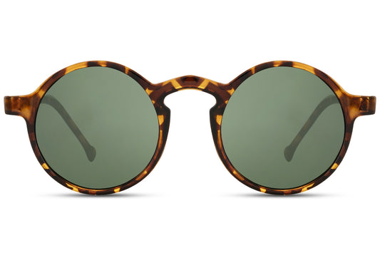 Brown tortoiseshell round sunglasses women green polycarbonate lens UV400 100% UV protection chic party retro vintage everyday summer festival city beach free UK Europe delivery Sunglass Station
