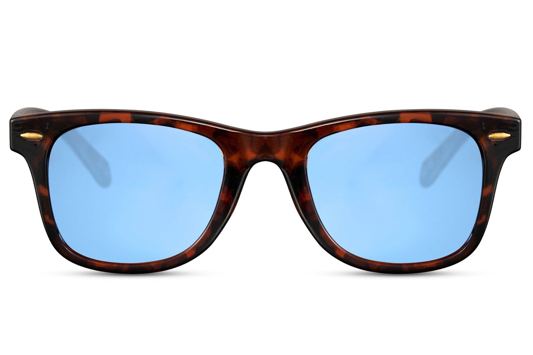 enjoy your beach sun with blue lens wayfarer sunglass with tortoiseshell frames at sunglass station