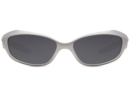 Black visor wrap party sunglasses with dark smoke lens — the same boho-coastal silhouette in its most urban form, unisex street-ready eyewear for men and women, free delivery across UK & Europe