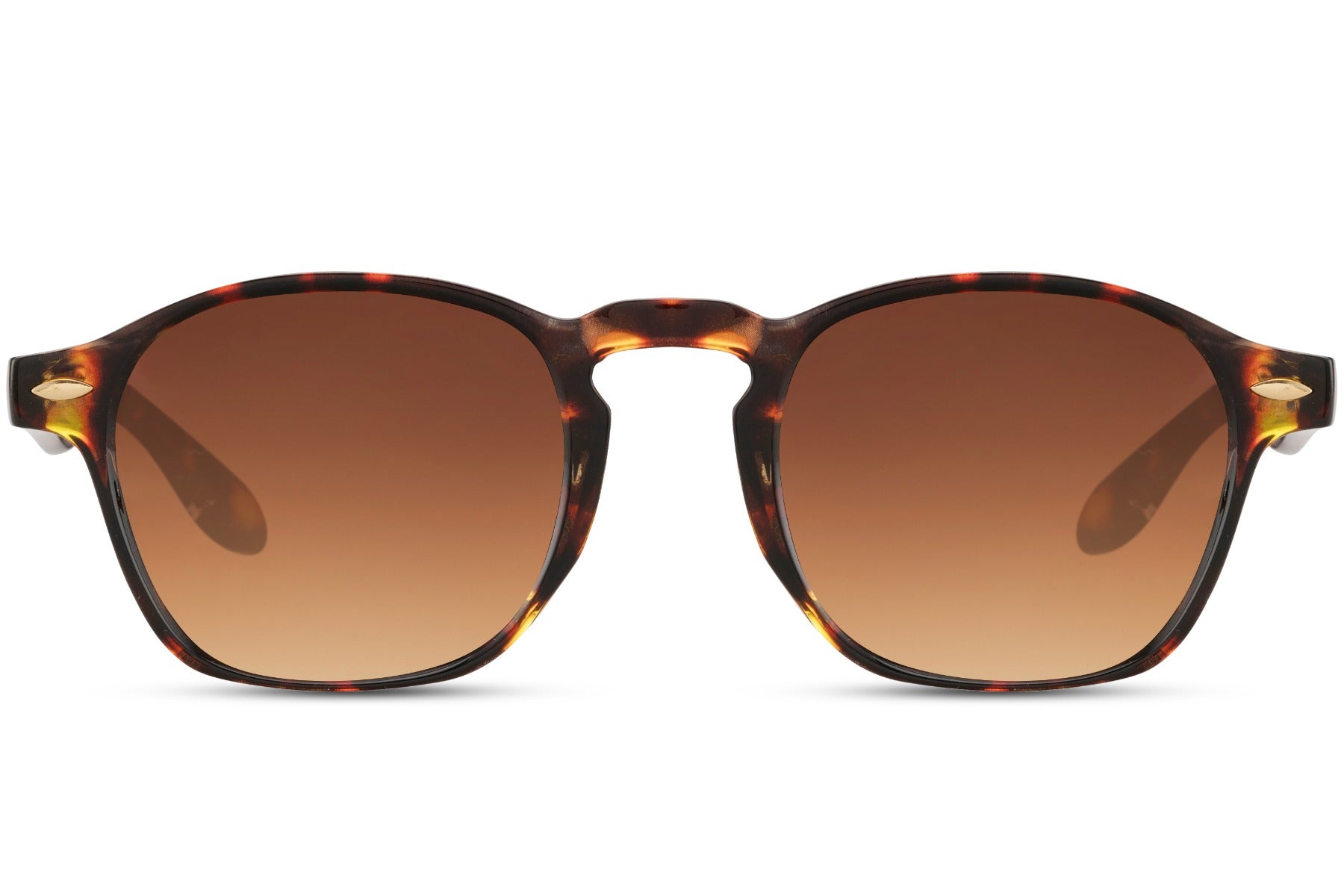 Brown tortoiseshell sunglasses with gradient UV protection lenses for men and women summer fashion
