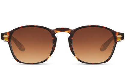 Brown tortoiseshell sunglasses with gradient UV protection lenses for men and women summer fashion