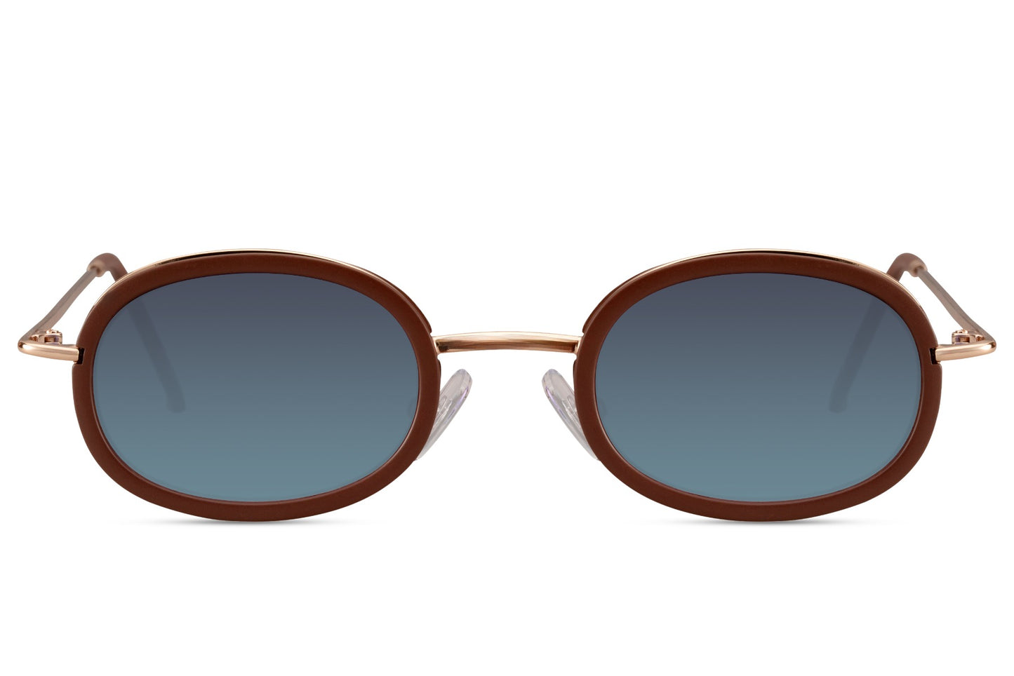 Chic oval sunglasses for women with leopard print metal frame and blue grey tinted polycarbonate lens – classic designer-inspired retro shades for city wear and travel, Sunglass Station free shipping UK and Europe