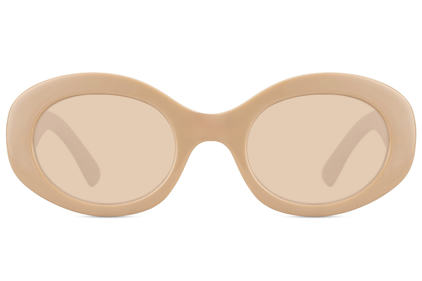 Chic oval sunglasses for women with terracotta rust recycled polyester frame and amber brown tinted lens – bold retro Y2K shades for going out and summer festivals, Sunglass Station free shipping UK and Europe