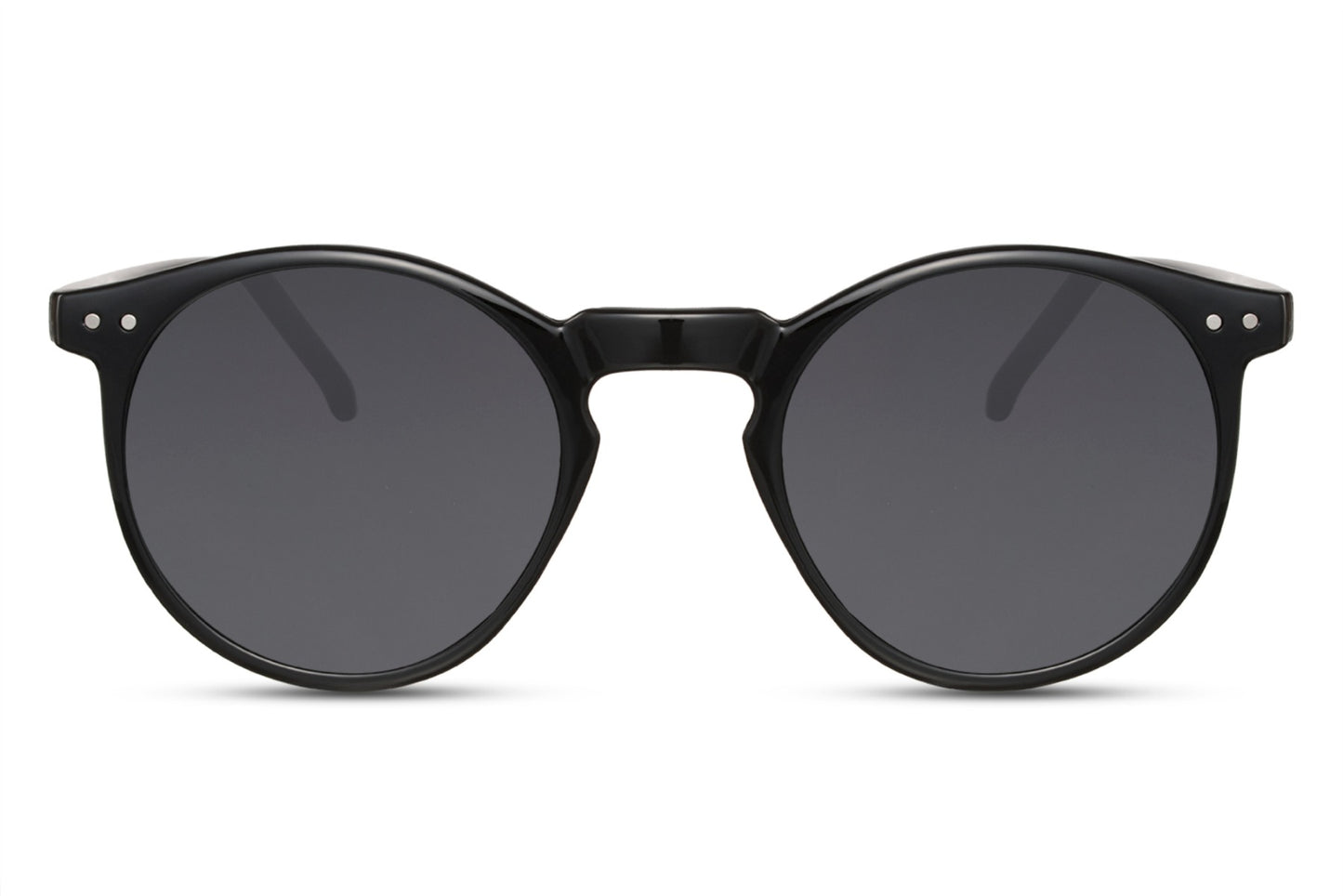 Classic round sunglasses black lens cream polycarbonate frame 100% UV400 protection men women timeless everyday summer style free UK Europe delivery Sunglass Station