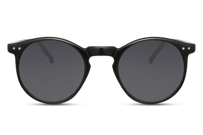 Classic round sunglasses black lens cream polycarbonate frame 100% UV400 protection men women timeless everyday summer style free UK Europe delivery Sunglass Station