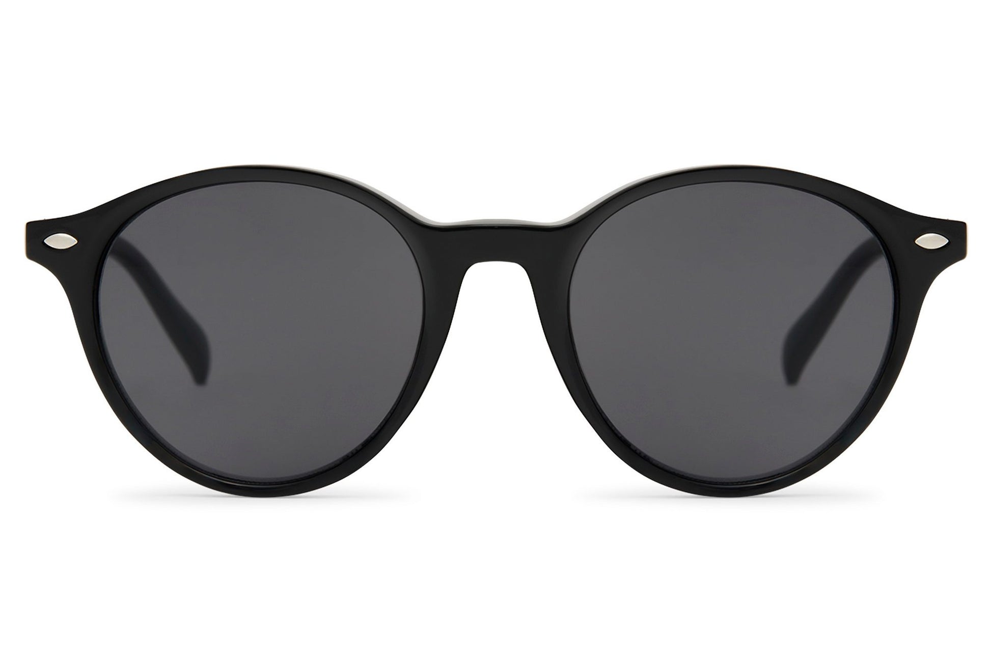 Classic round black sunglasses lightweight polycarbonate lens recycled frame stylish everyday wear UV protection free UK Europe shipping Sunglass Station