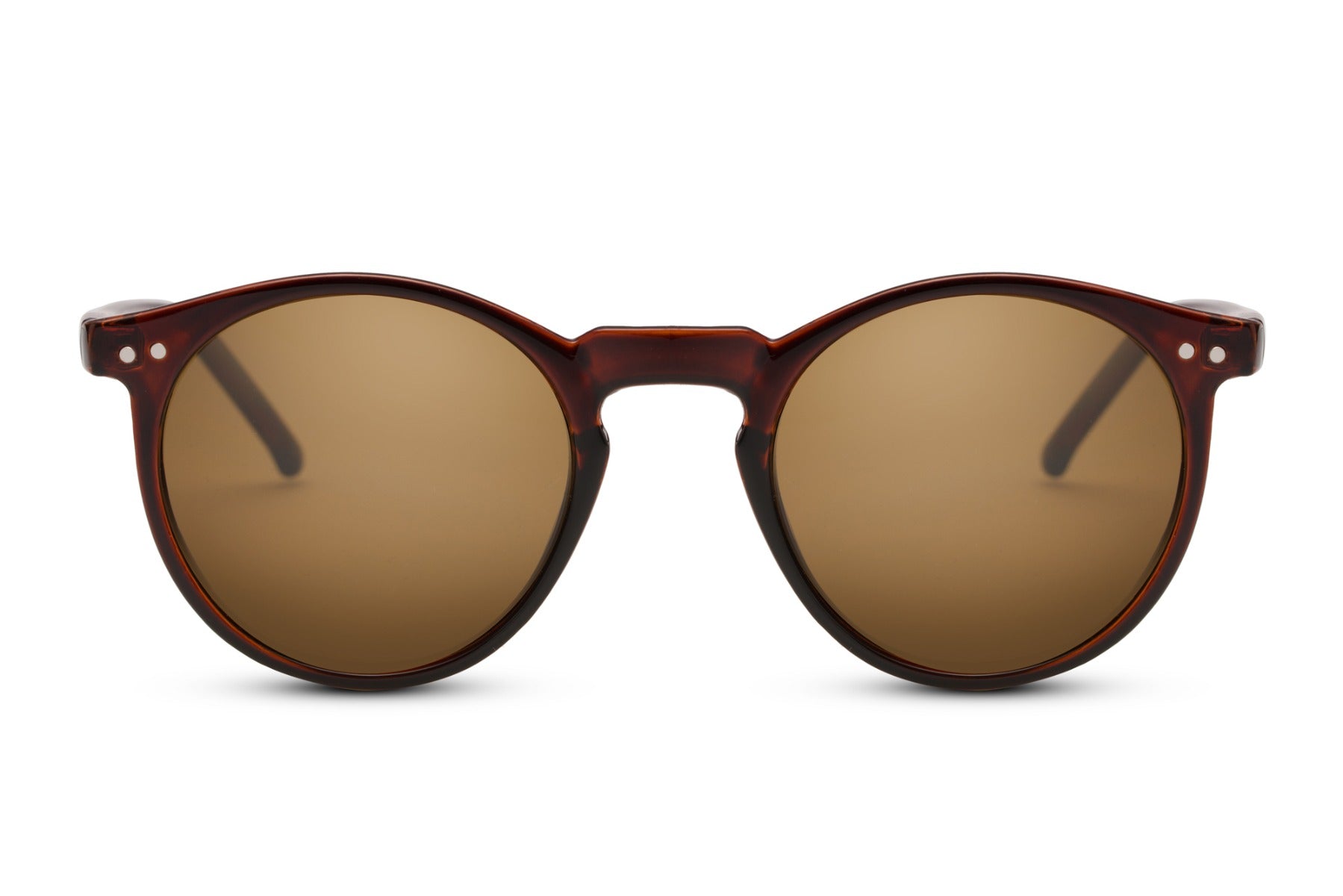 Classic round sunglasses cream frame warm brown tinted lens 100% UV400 protection men women retro vintage summer beach holiday free UK Europe delivery Sunglass Station