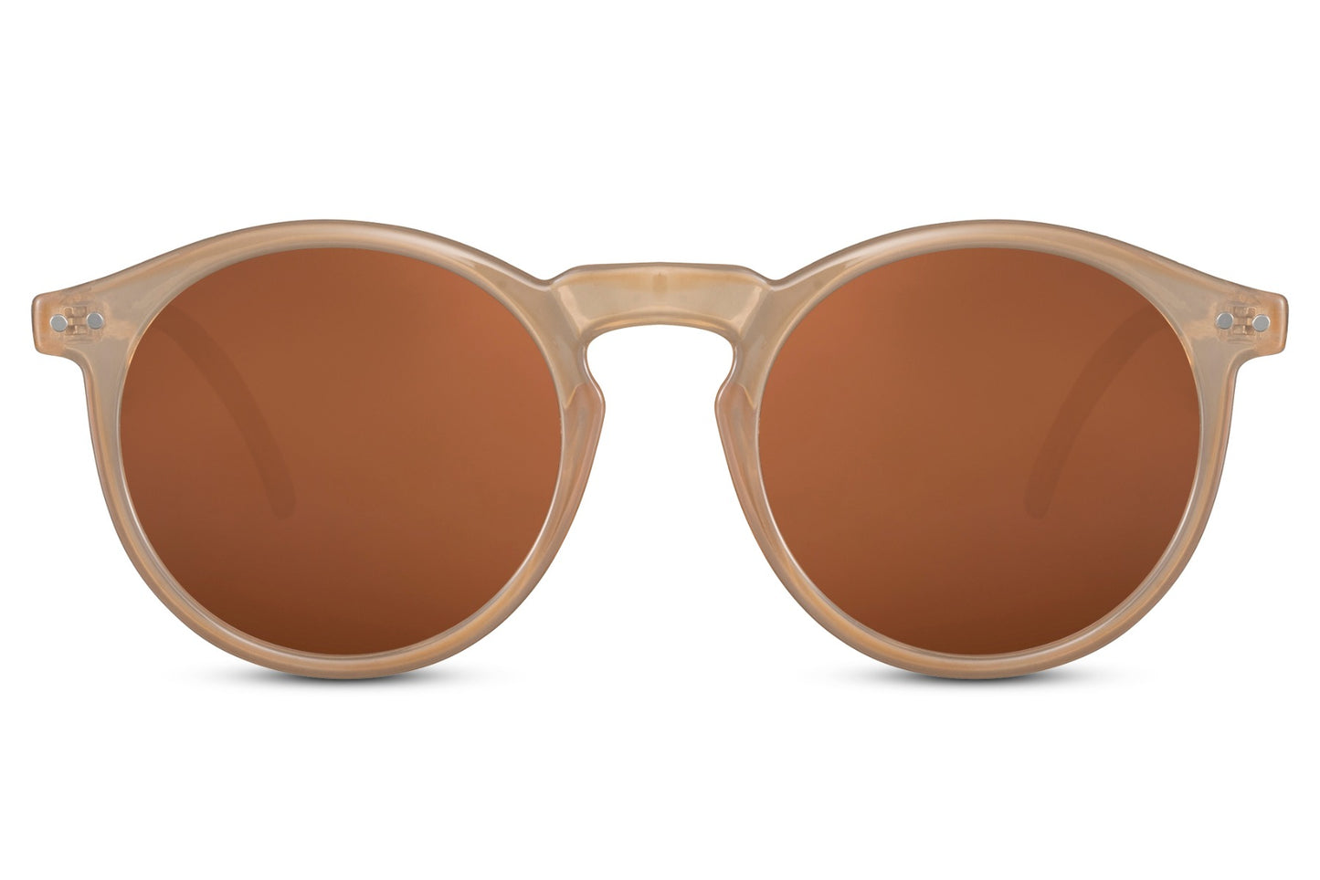 Classic round sunglasses cream frame orange peach tinted lens 100% UV400 protection women bold retro summer beach festival city style free UK Europe shipping Sunglass Station