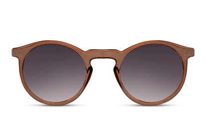 Classic round sunglasses cream frame pink mauve gradient tinted lens 100% UV400 protection women retro chic summer festival brunch city wear free UK Europe shipping Sunglass Station