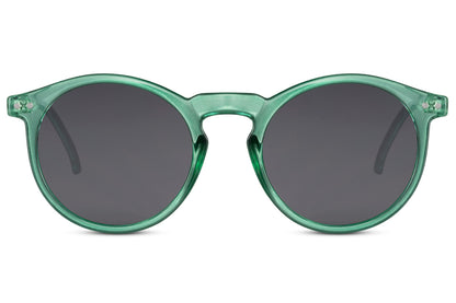 Classic round sunglasses green polycarbonate frame green tinted lens 100% UV400 protection men women vintage retro summer holiday outdoor free UK Europe delivery Sunglass Station