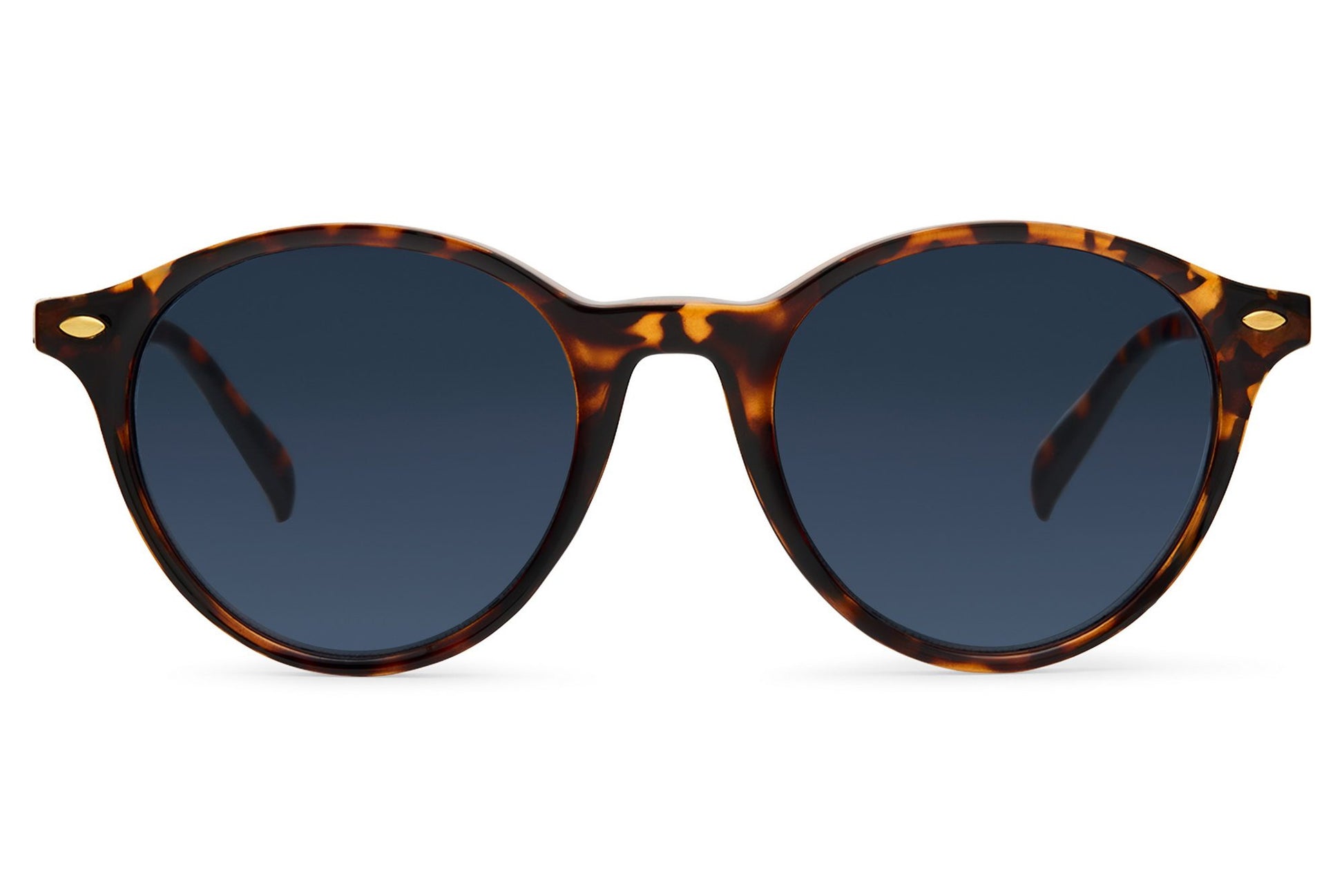 Classic round tortoiseshell sunglasses blue tinted lens UV400 protection recycled eco-friendly frame men women festival beach free UK Europe delivery Sunglass Station