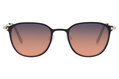 Classic tinted round sunglasses black copper frame grey mauve gradient polycarbonate lens UV protection men women sophisticated minimalist summer city everyday wear free UK Europe delivery Sunglass Station
