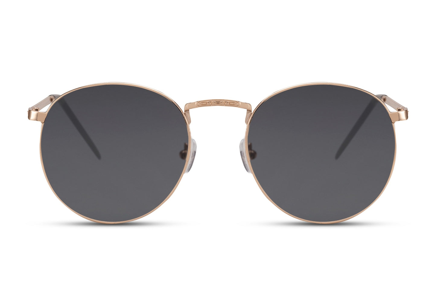 Classy metal frame round sunglasses black frame smoke 100% recycled lens UV400 protection men women sustainable eco-friendly minimalist sophisticated everyday city summer driving free UK Europe delivery Sunglass Station