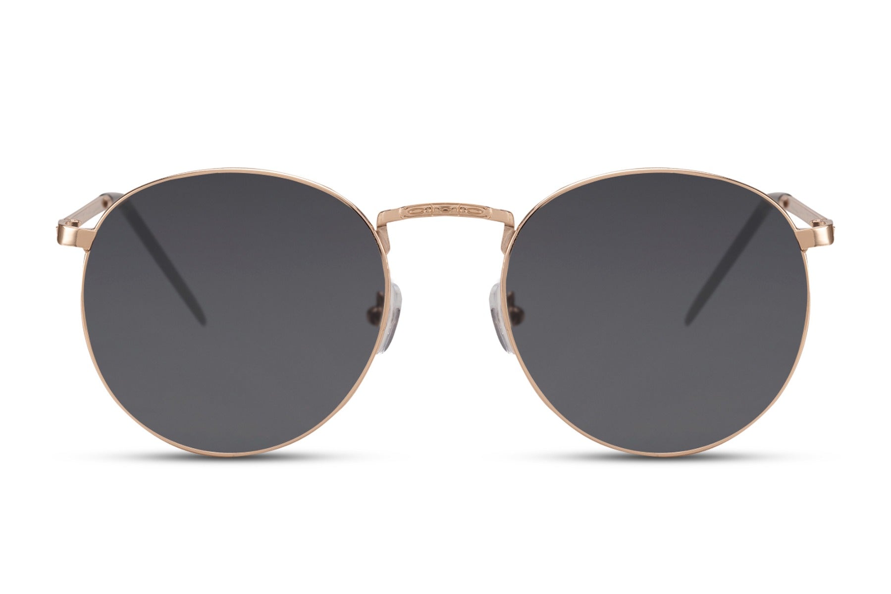 Classy metal frame round sunglasses black frame smoke 100% recycled lens UV400 protection men women sustainable eco-friendly minimalist sophisticated everyday city summer driving free UK Europe delivery Sunglass Station