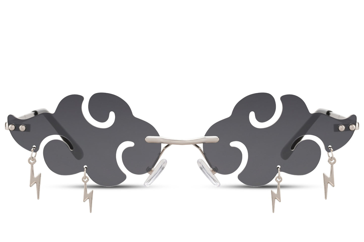 Black cloud shaped party sunglasses — bold novelty eyewear for raves, clubbing and music festivals, free delivery UK & Europe