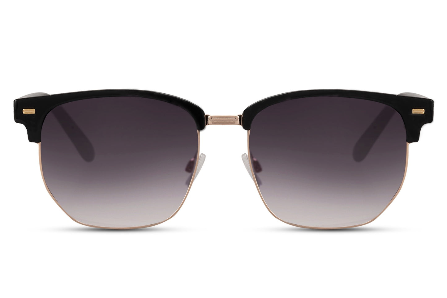clubmaster design sunglasses with smokey tinted lens 
