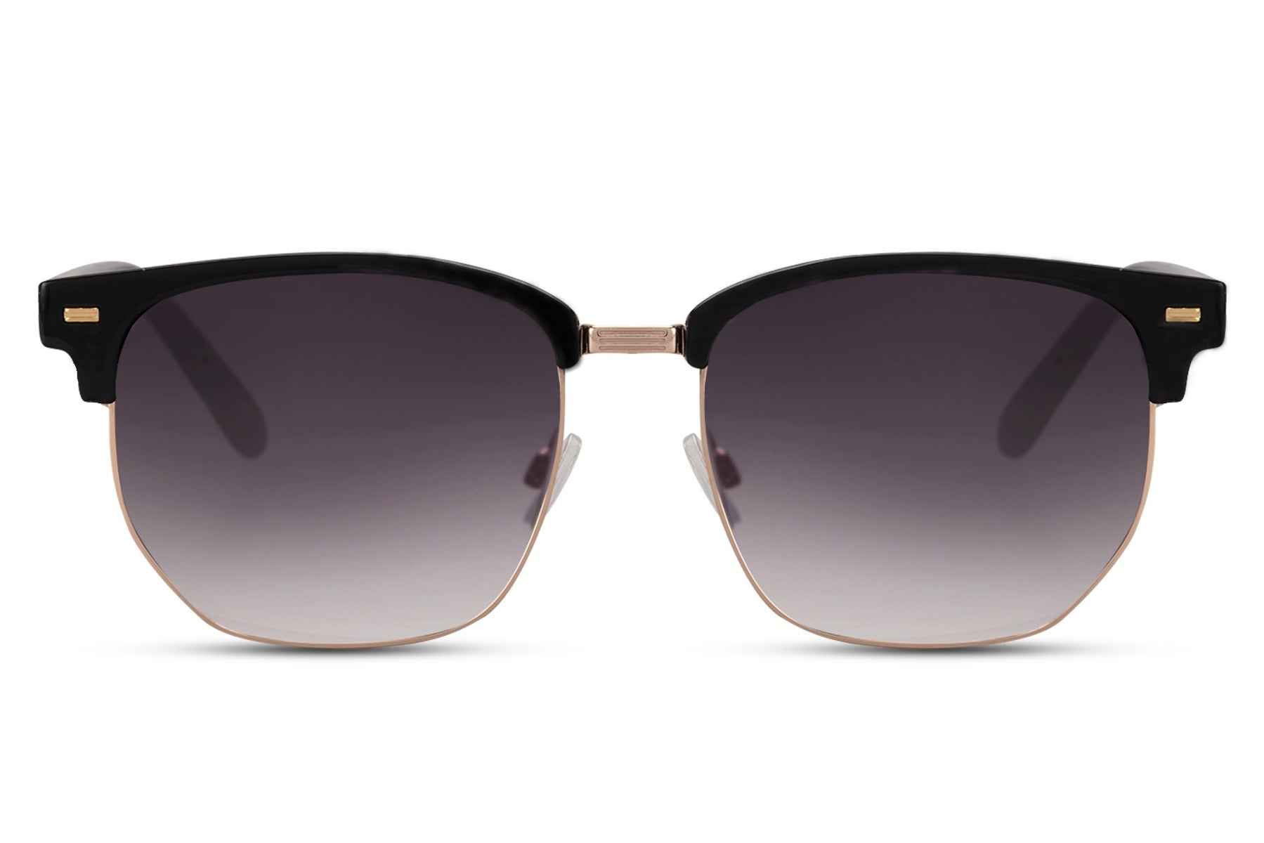 clubmaster design sunglasses with smokey tinted lens 