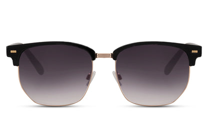 clubmaster design sunglasses with smokey tinted lens 