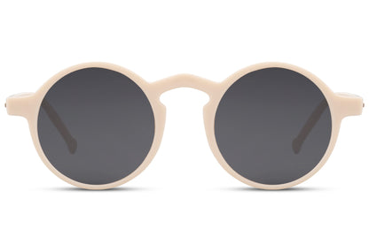 Cream tortoiseshell round sunglasses women grey blue polycarbonate lens UV400 100% UV protection chic retro vintage charm party festival summer city beach brunch free UK Europe shipping Sunglass Station