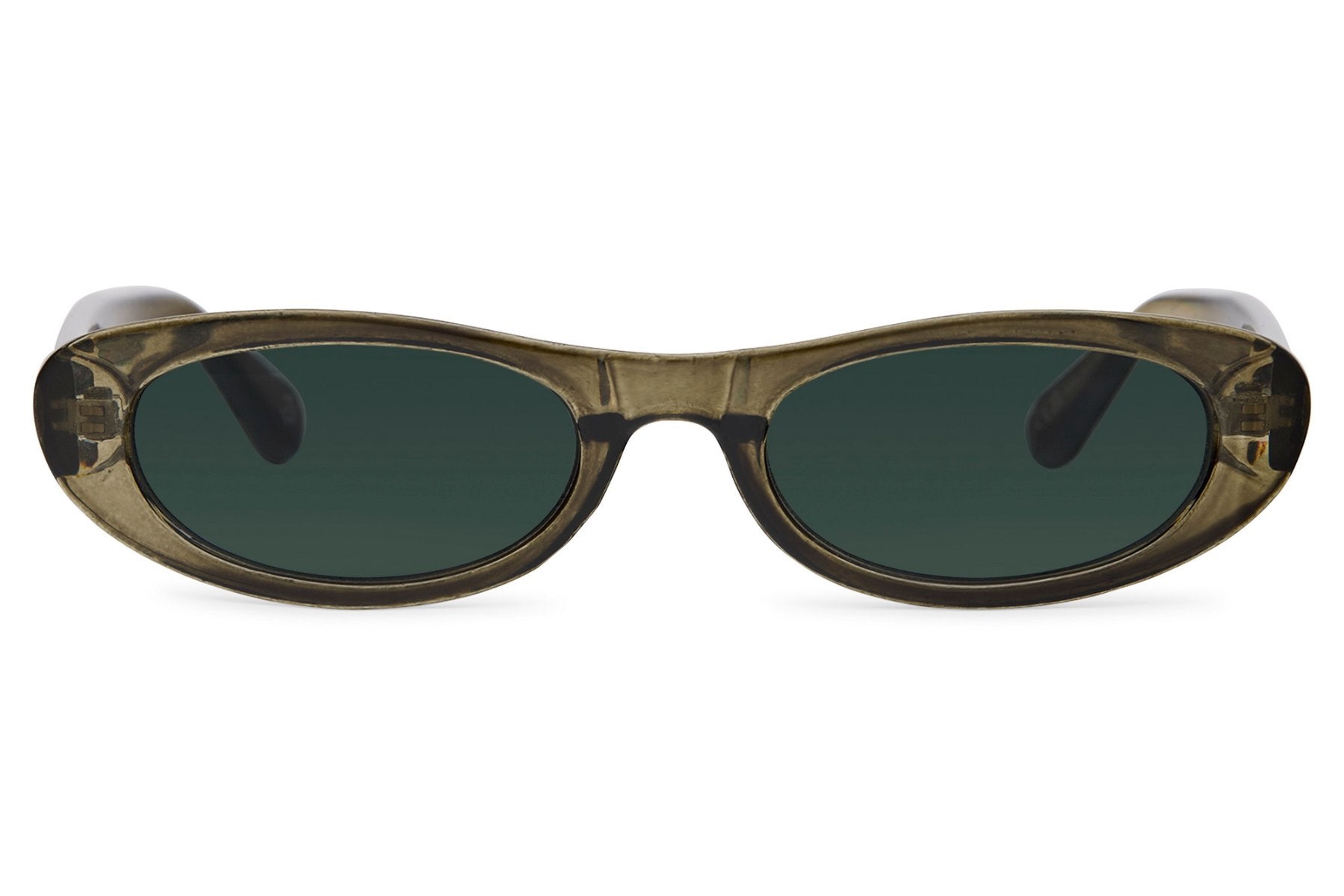 Dark green tortoiseshell thin party sunglasses for women — Y2K retro festival and euro summer style | Sunglass Station UK