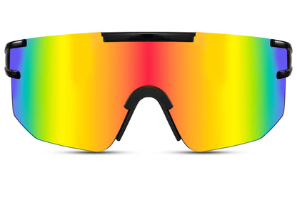 mirrored lens durable eyewear protects eyes from harmful uv rays