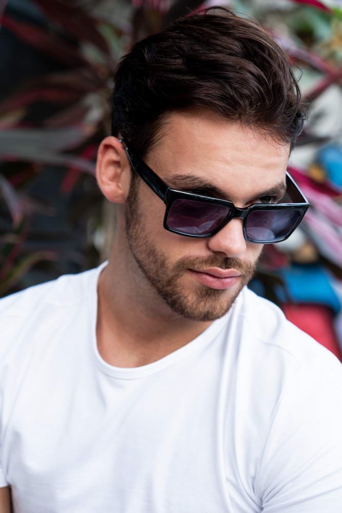 eco black rectangle sunglasses for men everyday look, shop at sunglass station and get free shipping across uk & europe.