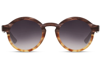 Eco bold round oversized sunglasses tortoiseshell sustainable polycarbonate frame smoke lens UV400 protection men women vintage chic retro timeless summer city festival beach free UK Europe delivery Sunglass Station