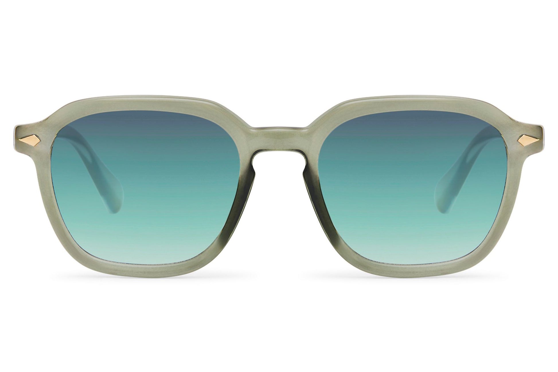 Eco round sunglasses green recycled polyester frame teal turquoise polycarbonate lens UV protection men women bold sustainable summer beach festival eyewear free UK Europe shipping Sunglass Station