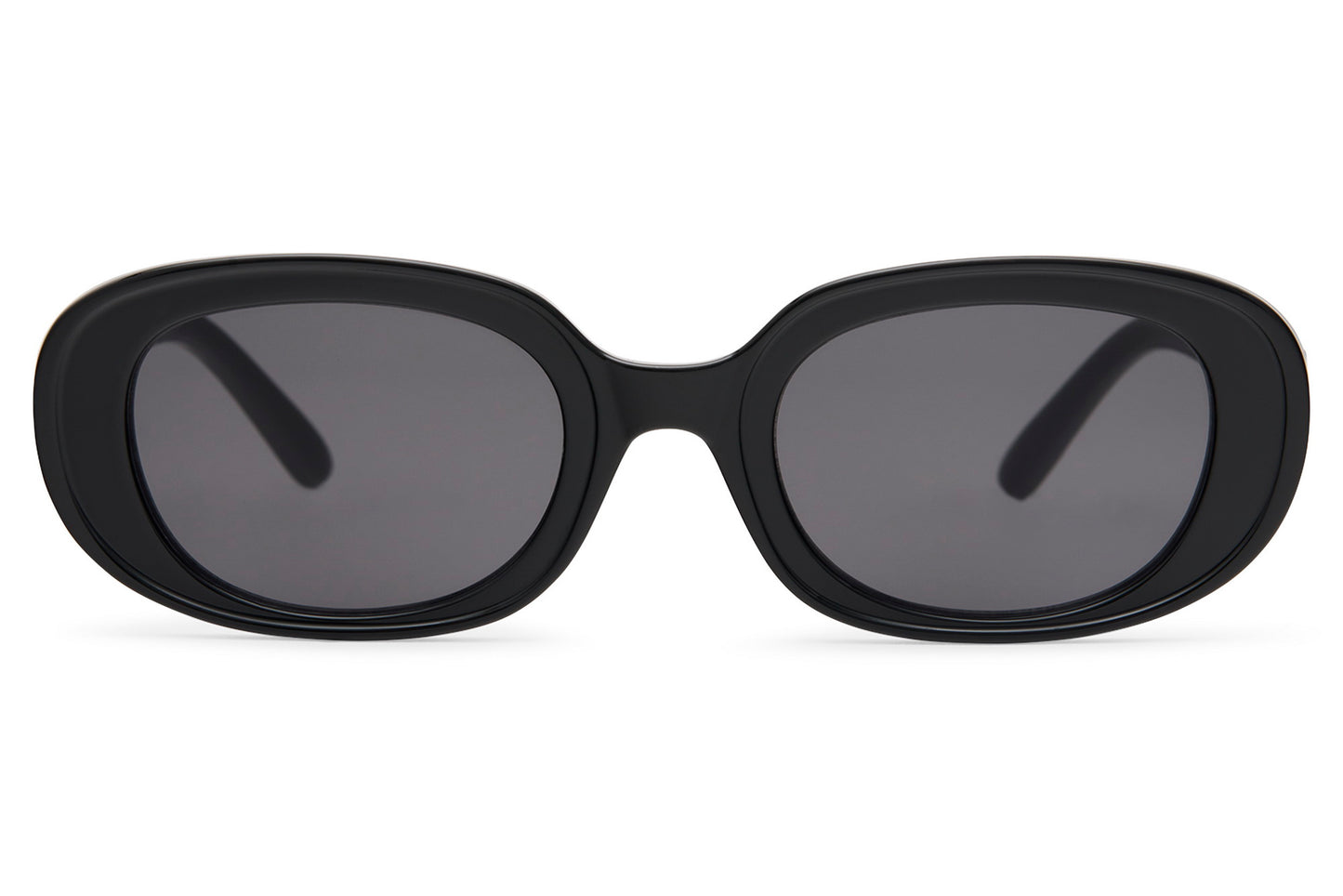 Eco chunky oval sunglasses for women with black recycled polyester frame and smoke grey polycarbonate lens – sustainable thick frame retro shades for everyday wear, free delivery across UK and Europe from Sunglass Station
