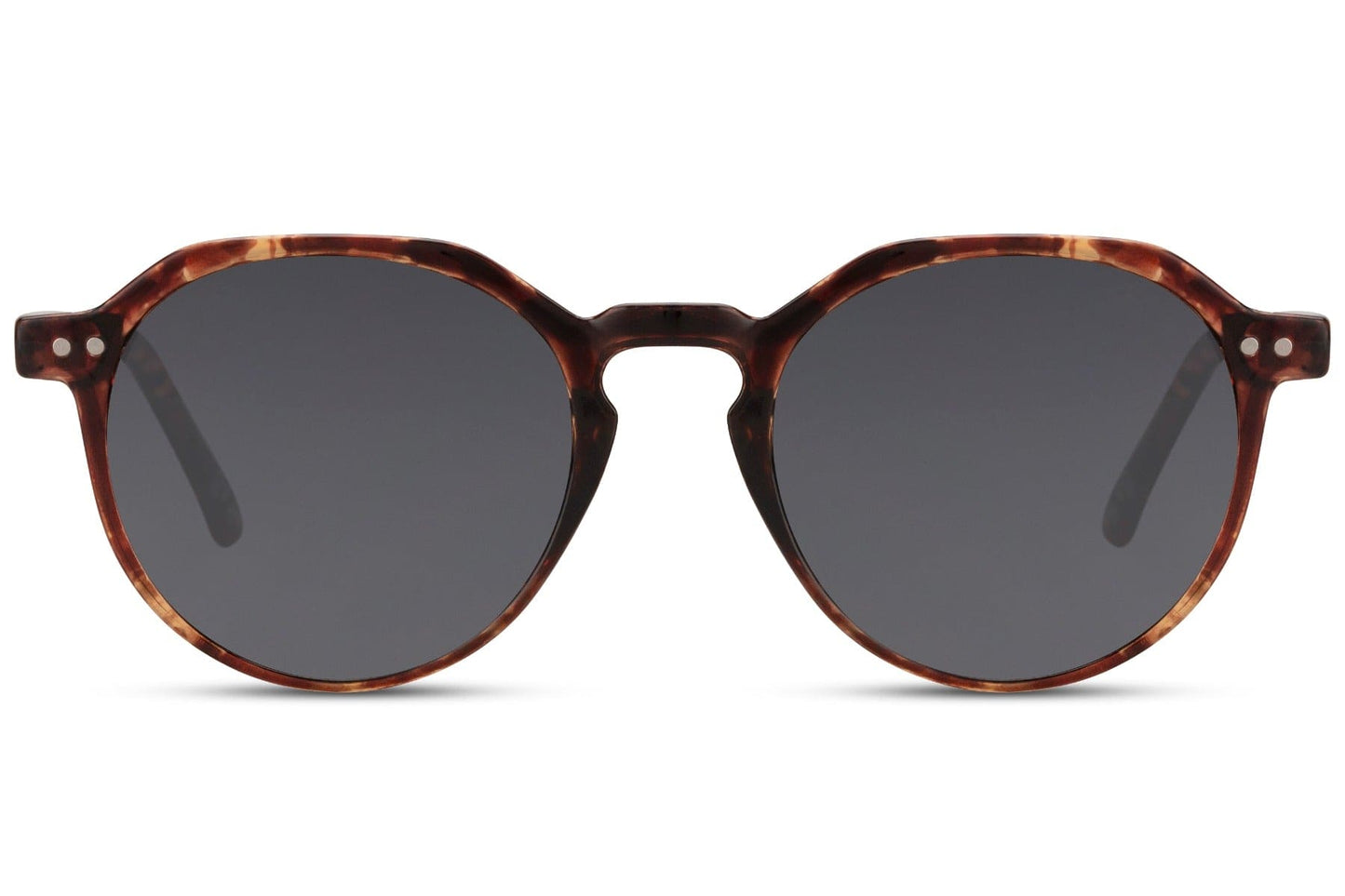 Eco frame round sunglasses brown animal print recycled polyester frame smoke lens UV400 protection men women sustainable bold retro boho summer festival beach city free UK Europe shipping Sunglass Statio