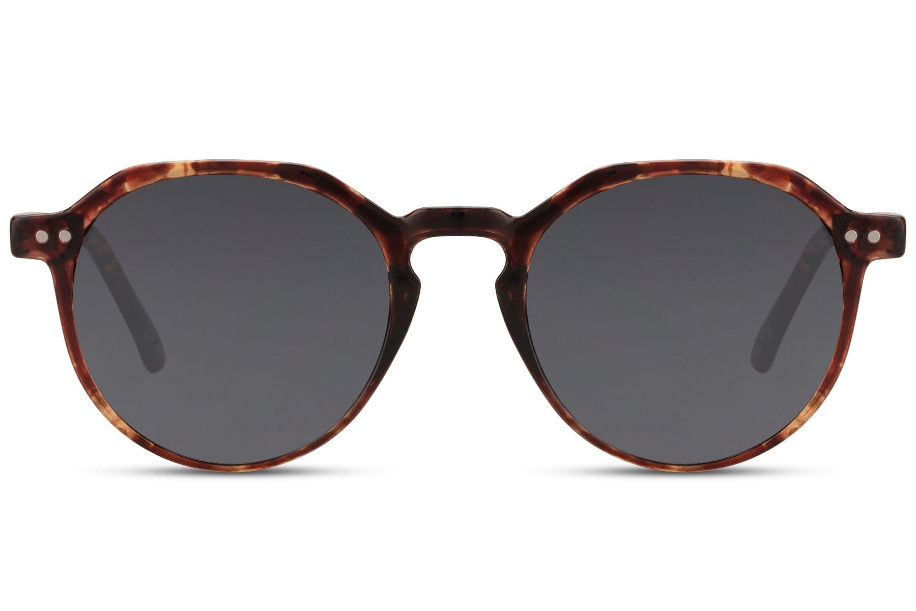 Eco frame round sunglasses brown animal print recycled polyester frame smoke lens UV400 protection men women sustainable bold retro boho summer festival beach city free UK Europe shipping Sunglass Statio