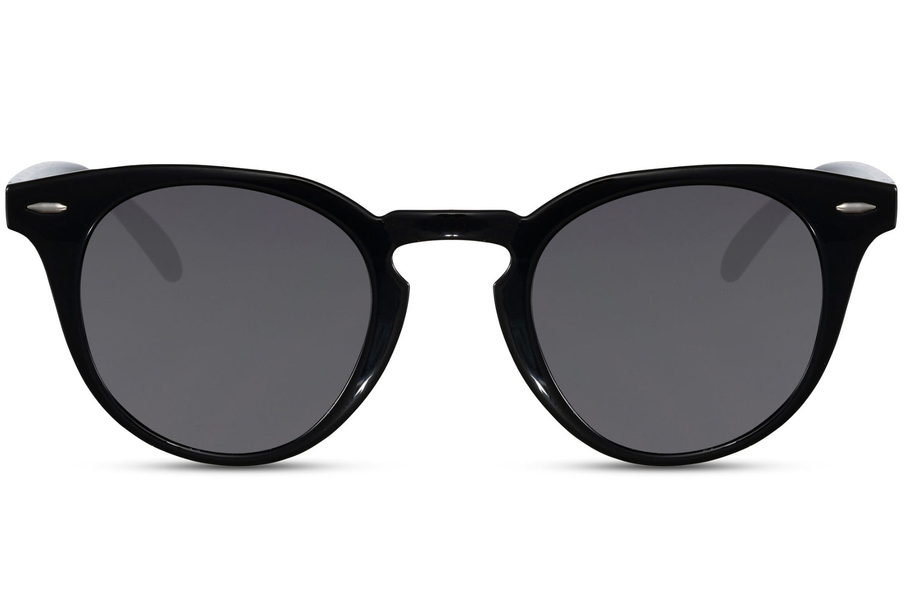 Eco Milan round sunglasses black 100% recycled polyester frame smoke lens UV400 protection men women sustainable Italian inspired bold minimalist city summer beach festival free UK Europe delivery Sunglass Station