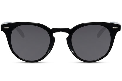 Eco Milan round sunglasses black 100% recycled polyester frame smoke lens UV400 protection men women sustainable Italian inspired bold minimalist city summer beach festival free UK Europe delivery Sunglass Station
