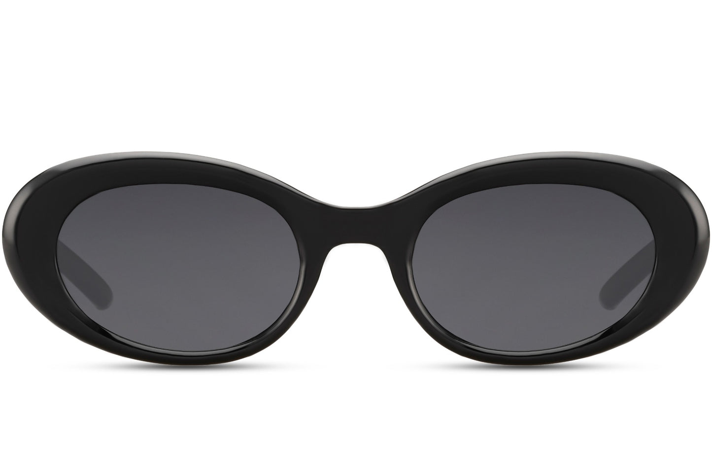 Streetstyle oval sunglasses with black eco-friendly recycled polyester frame and black smoke UV protection lens – sharp minimalist retro shades for urban everyday wear and festivals, free delivery UK and Europe from Sunglass Station