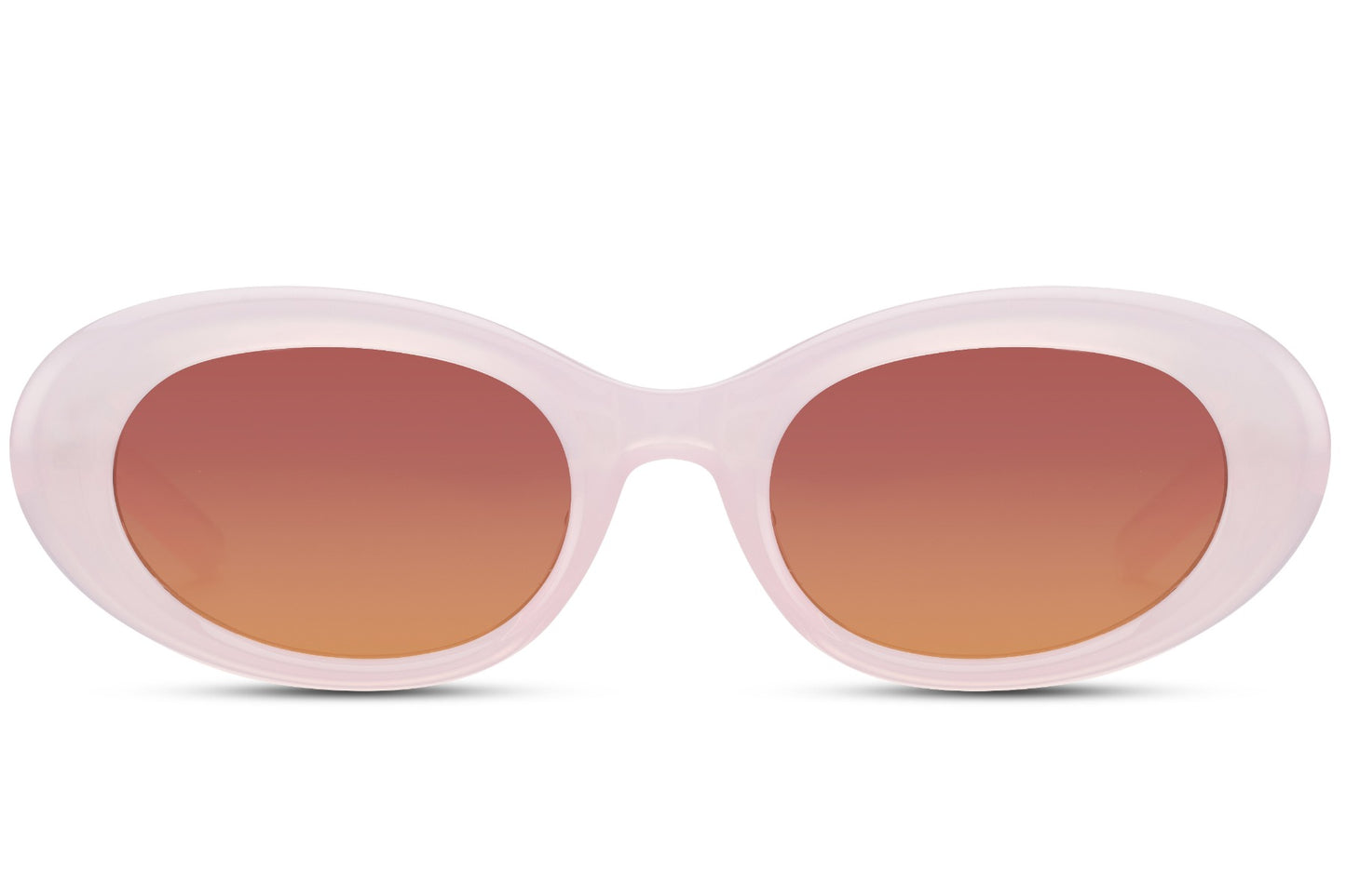 Eco oval streetstyle sunglasses with pink recycled polyester frame and peach gradient UV protection lens – cute Y2K retro round shades for summer festivals and going out, free delivery across UK and Europe from Sunglass Station