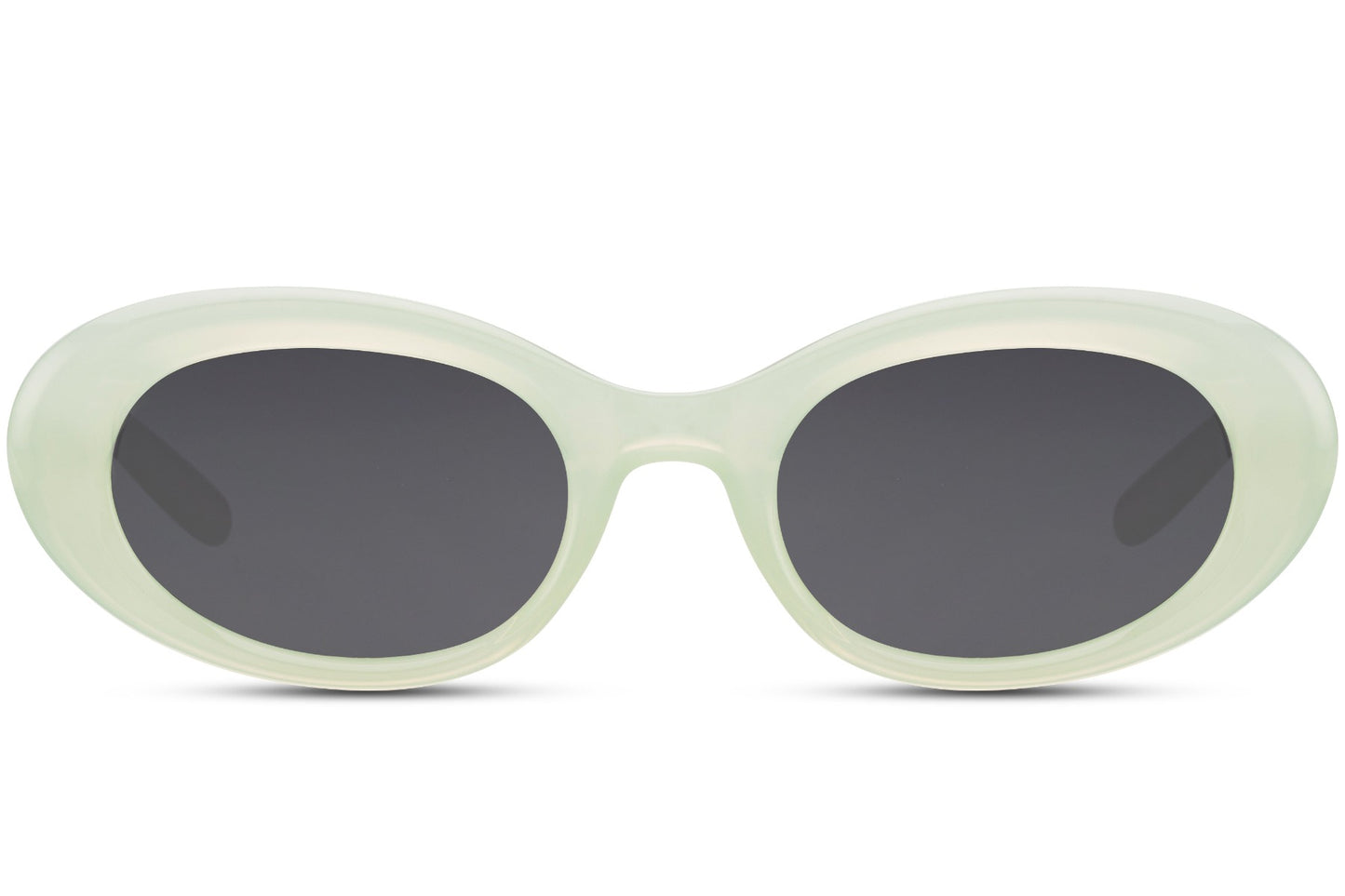 Eco oval streetstyle sunglasses with sage green recycled polyester frame and dark smoke UV protection lens – minimalist sustainable retro round shades for city wear and everyday street style, Sunglass Station free UK and Europe shipping