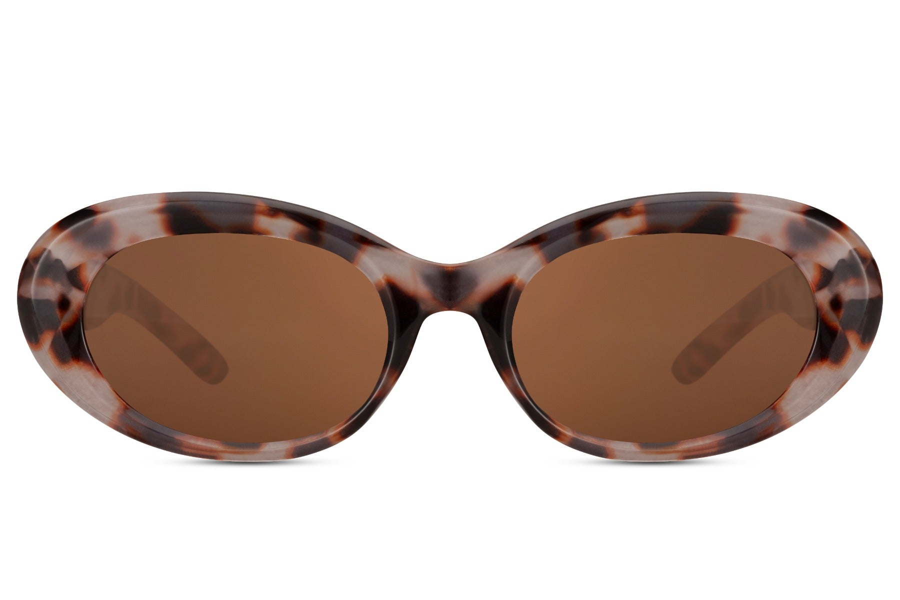 eco oval streetstyle sunglasses with tortoiseshell recycled polyester frame and warm amber brown lens – vintage animal print retro round shades for city wear and holidays, Sunglass Station free UK and Europe shipping