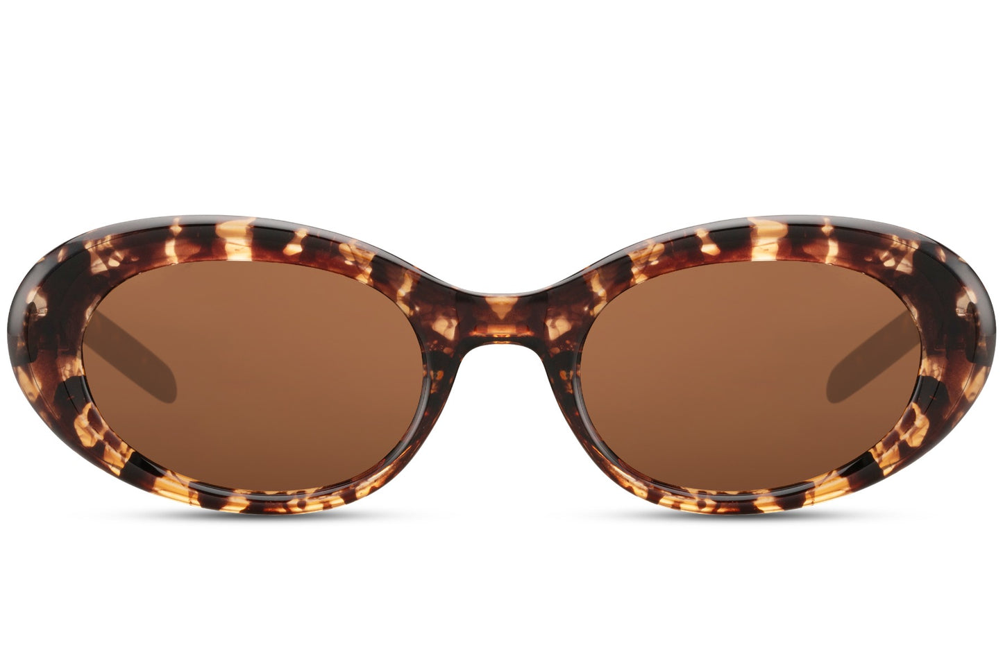Eco oval streetstyle sunglasses with tortoiseshell recycled polyester frame and warm brown UV protection lens – vintage-inspired animal print retro shades for festivals and everyday street style, Sunglass Station free UK and Europe delivery
