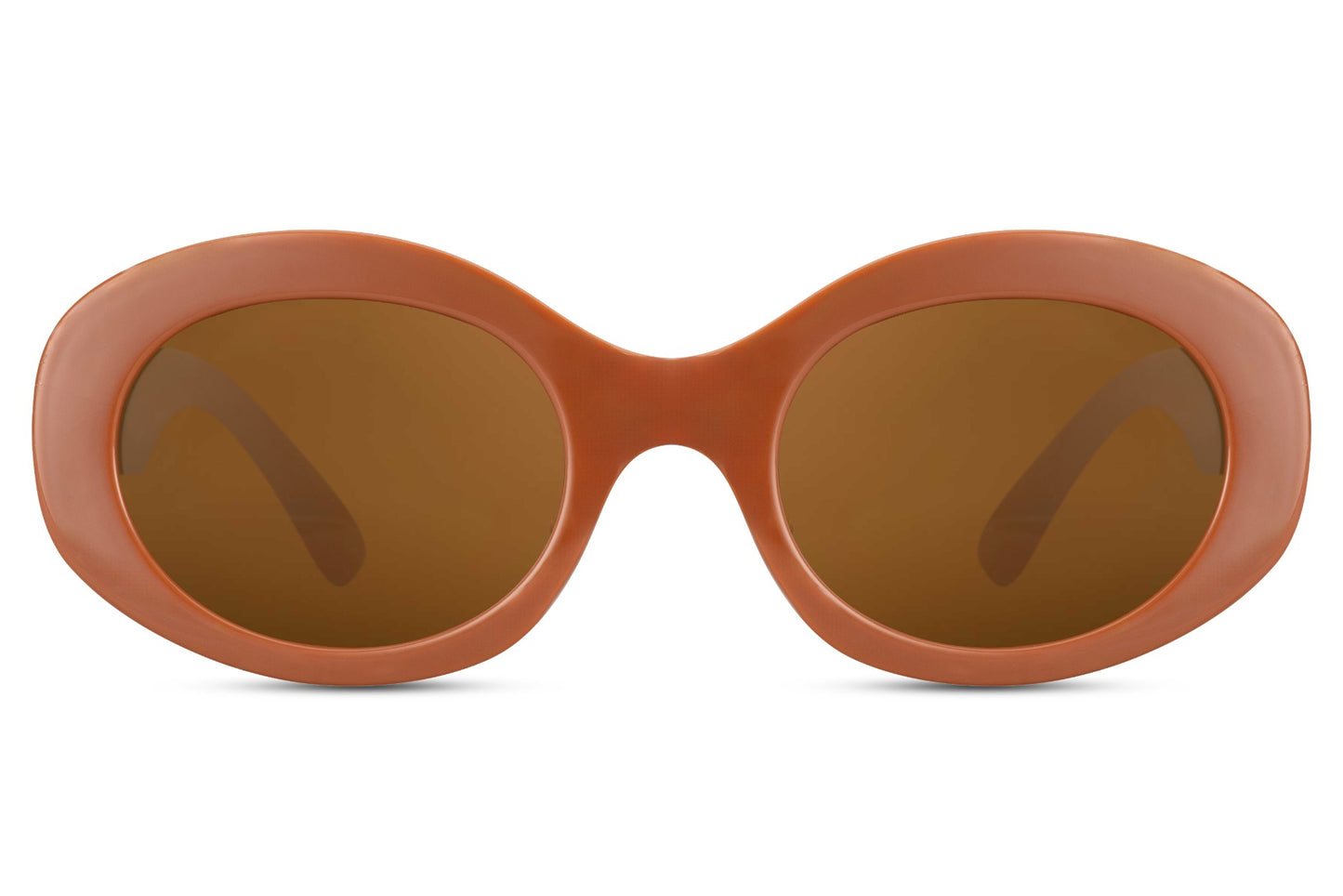Eco oval sunglasses for women with chocolate brown recycled polyester frame and dark brown tinted lens – vintage-inspired chic retro shades for everyday wear and city styling, free delivery UK and Europe from Sunglass Station