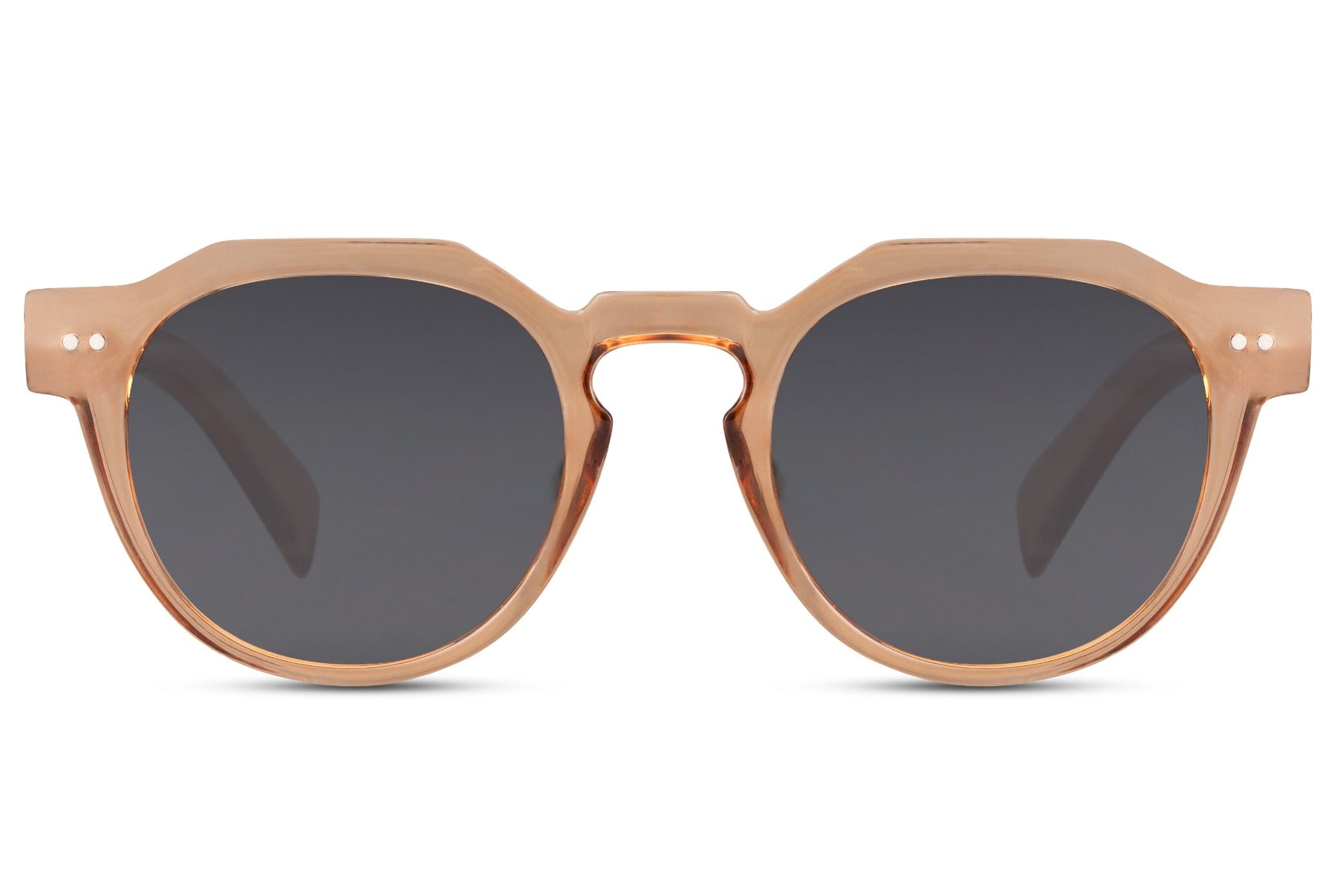 Eco round geometric sunglasses tortoiseshell recycled polyester rPC frame olive dark green lens UV400 protection unisex men women sustainable retro outdoor summer city festival holiday free UK Europe delivery Sunglass Station