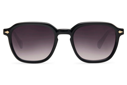Eco round sunglasses black 100% recycled polyester frame dark polycarbonate lens UV protection men women sustainable minimalist everyday city summer wear free UK Europe delivery Sunglass Station