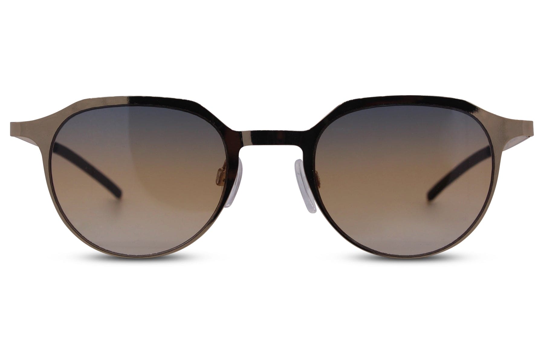 Eco round sunglasses men black metal frame warm brown cognac recycled rPMMA lens UV protection sustainable elegant retro classic summer holiday city driving eyewear free UK Europe delivery Sunglass Station