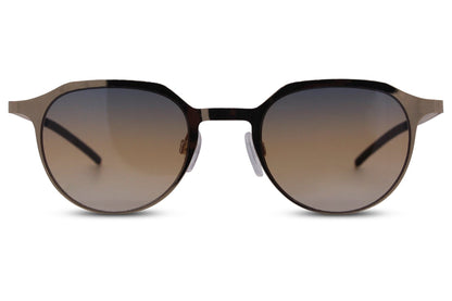 Eco round sunglasses men black metal frame warm brown cognac recycled rPMMA lens UV protection sustainable elegant retro classic summer holiday city driving eyewear free UK Europe delivery Sunglass Station