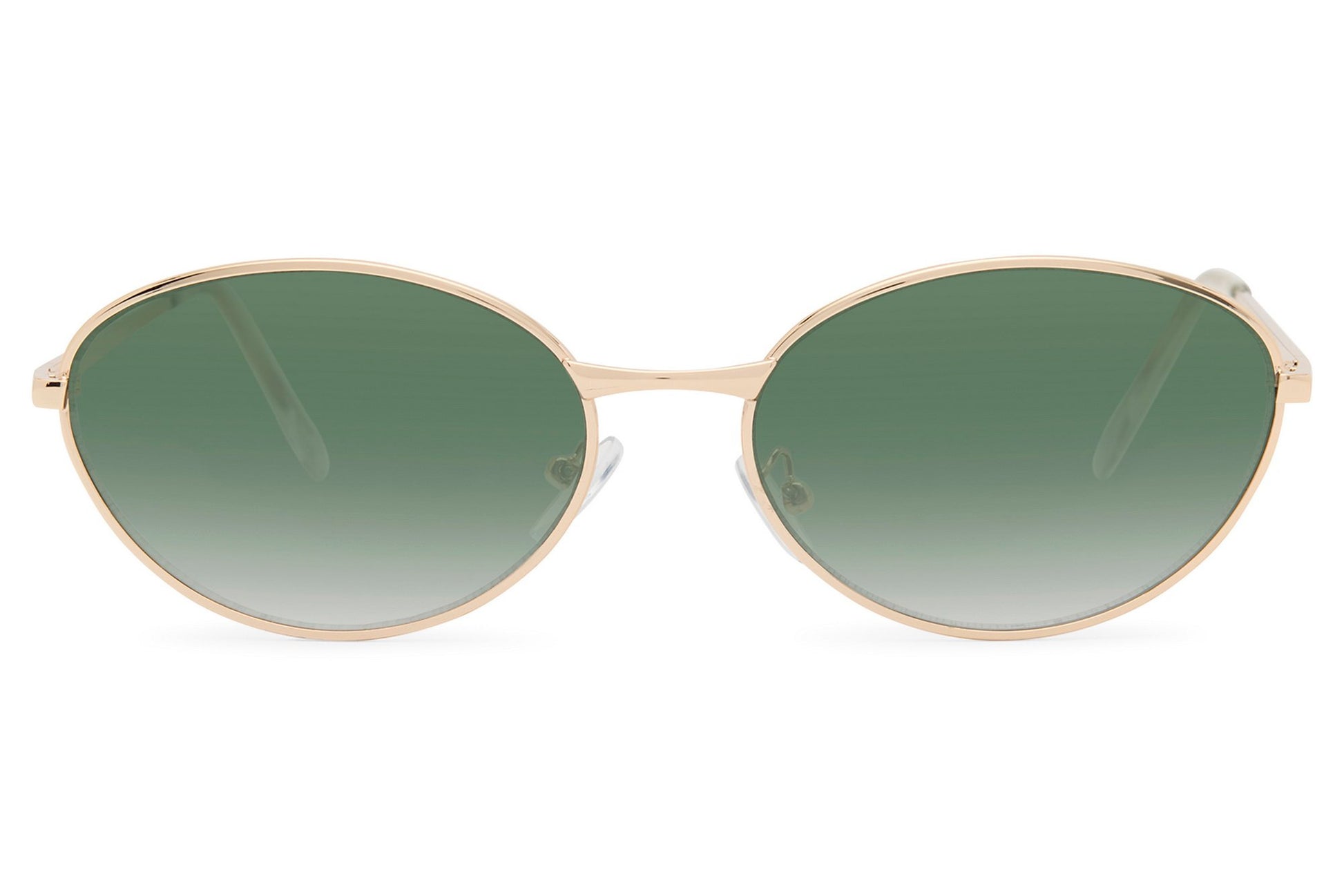 Eco sleek frame round sunglasses copper rose gold frame green olive recycled rPMMA lens UV protection women sustainable retro vintage outdoor summer festival holiday eyewear free UK Europe delivery Sunglass Station