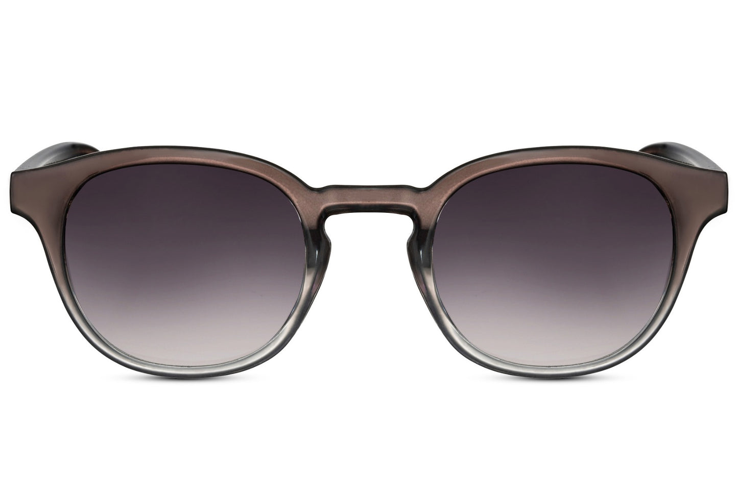 Eco Spain classic round sunglasses grey 100% recycled polyester frame smoke gradient recycled lens UV400 protection men women sustainable minimalist sophisticated everyday city summer driving free UK Europe shipping Sunglass Station