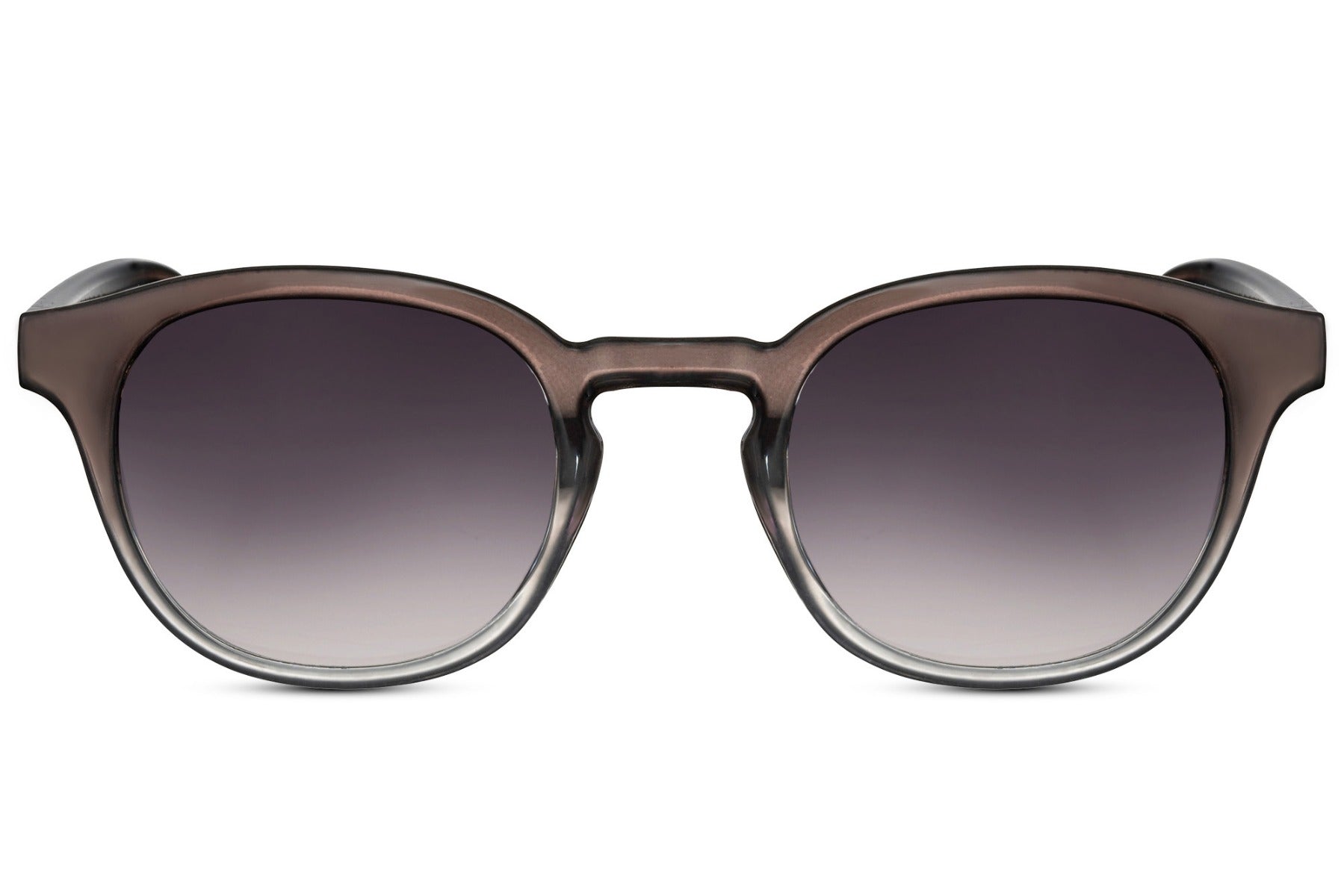 Eco Spain classic round sunglasses grey 100% recycled polyester frame smoke gradient recycled lens UV400 protection men women sustainable minimalist sophisticated everyday city summer driving free UK Europe shipping Sunglass Station