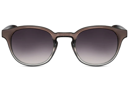 Eco Spain classic round sunglasses grey 100% recycled polyester frame smoke gradient recycled lens UV400 protection men women sustainable minimalist sophisticated everyday city summer driving free UK Europe shipping Sunglass Station