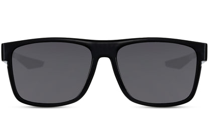 eco friendly summer wayfarer sunglasses with matt black frame and black lens